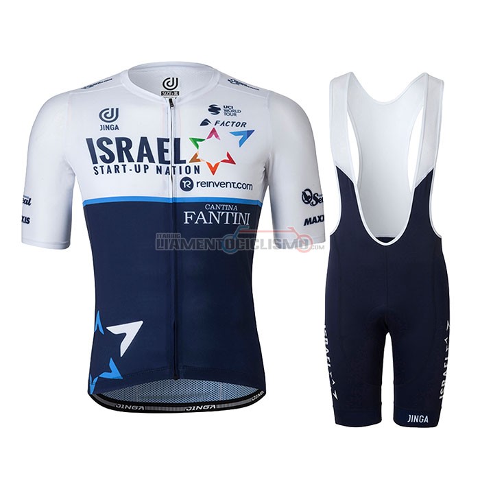 Abbigliamento Ciclismo Israel Cycling Academy Manica Corta 2021 Blu Bianco